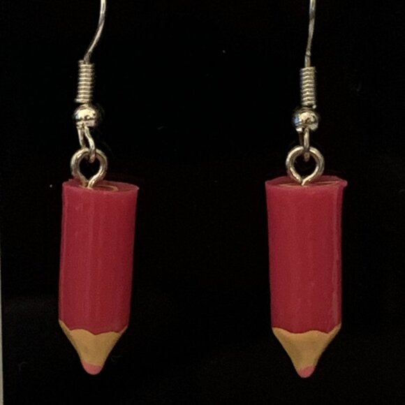 Pencil Earring, Teacher Appreciation Gift, Educator Earring, School Earring, Art - Picture 1 of 4